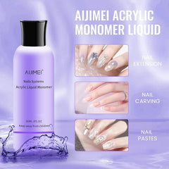 AIJIMEI bottle beside hand for scale showing 120ml supply advantage