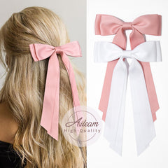 Aileam bow clipped in a ponytail on a child for cute everyday styling benefit