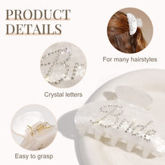 Aileam clip worn in a bridal updo offering polished, photo-ready hold