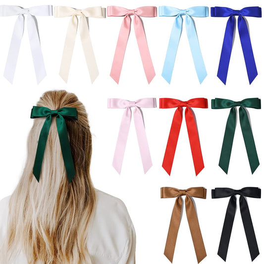 Aileam front packaging showing ten colorful satin bows, easy outfit matching
