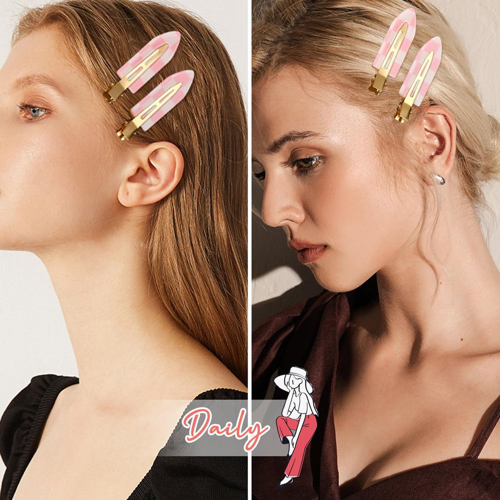 Aileam clip holding bangs in place offering crease-free styling benefit