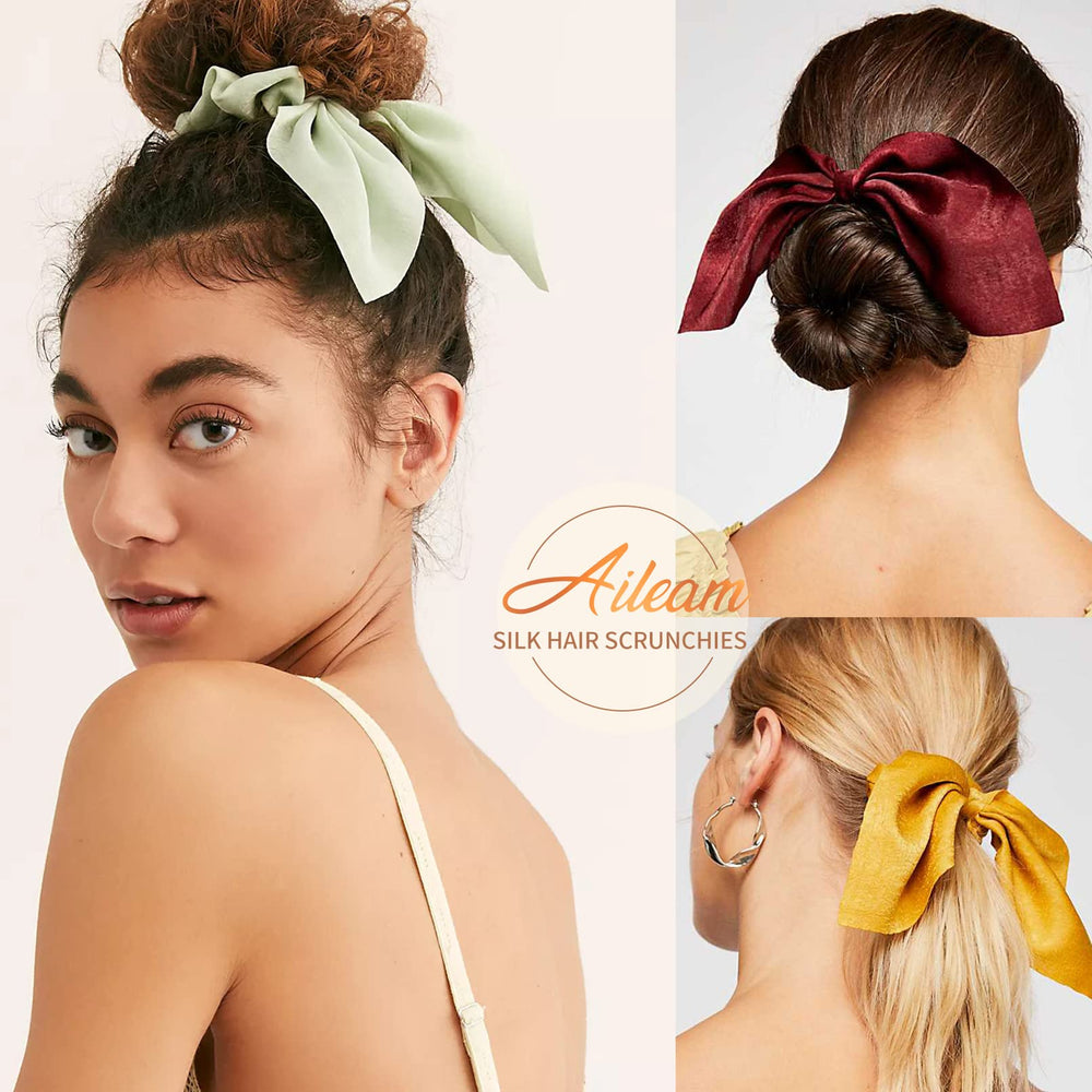 Aileam scrunchie worn in ponytail demonstrating secure gentle hold