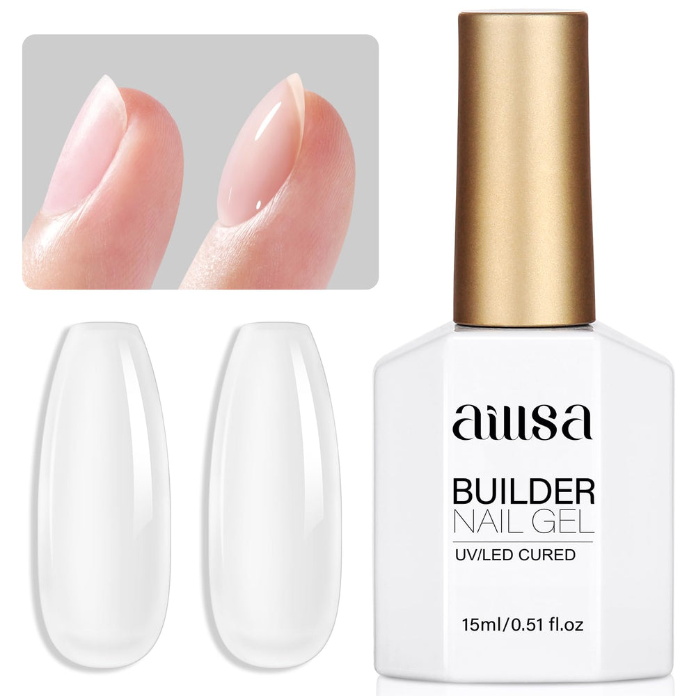 AILLSA bottle front view showing clear builder gel and ingredient clarity benefit