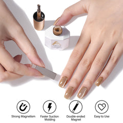 AILLSA close-up fingernail showing crystal cat eye shimmer benefit