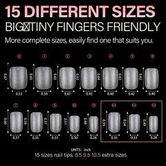 AILLSA nail tip shown with polish and gel suggesting customization options