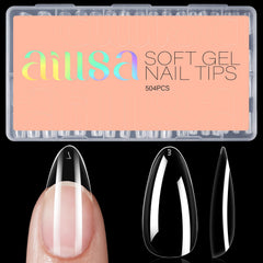 AILLSA front packaging of 504 almond nail tips showing value and neat box