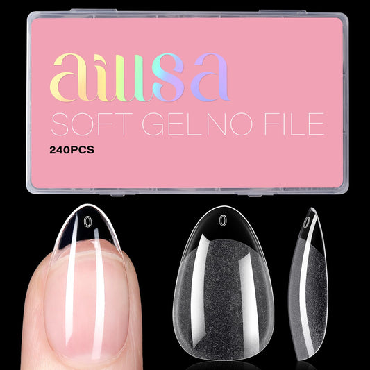 AILLSA front packaging showing 240 clear gelly tips, convenient kit