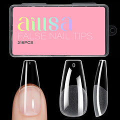 AILLSA front packaging showing 216pcs long coffin nail tips and value
