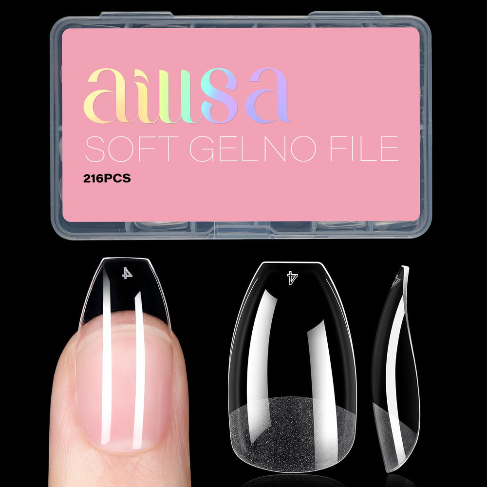 AILLSA front packaging showing 216-piece kit and ballerina tips for easy prep