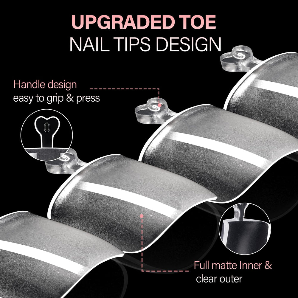 AILLSA toe tip in use with heart-shaped handle for precise, mess-free placement