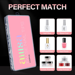 AILLSA lifestyle at-home manicure setup showing quick salon results