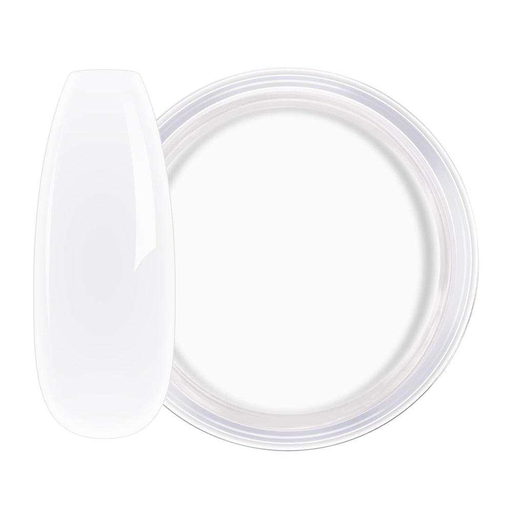 AILLSA milky white jar front view showing neutral powder and clear labeling benefit