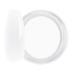 AILLSA milky white jar front view showing neutral powder and clear labeling benefit