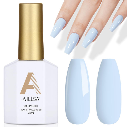AILLSA front bottle showing macaron baby-blue gel and product clarity for easy selection
