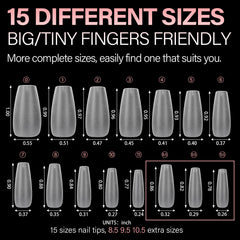 AILLSA nails beside ruler showing size scale and fit accuracy