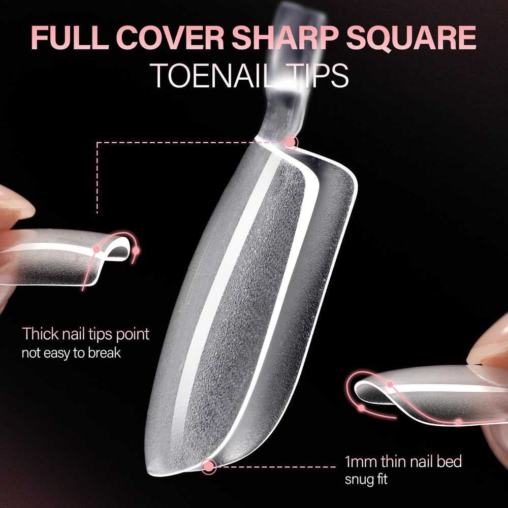 AILLSA detailed view of sharp square edge creating a modern pedicure appearance