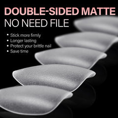 AILLSA close-up of matte frosted texture highlighting stronger adhesion benefit