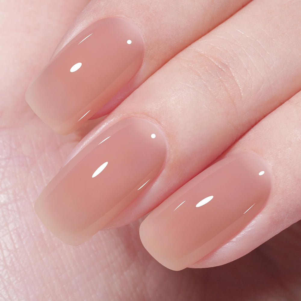 AILLSA front bottle view showing warm lips nude shade and label, highlights product clarity