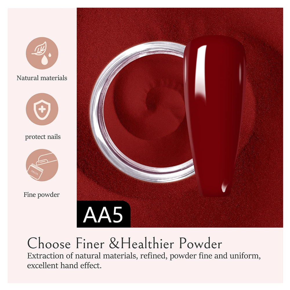 AILLSA swatch wheel with wine red showing even pigment and glossy finish
