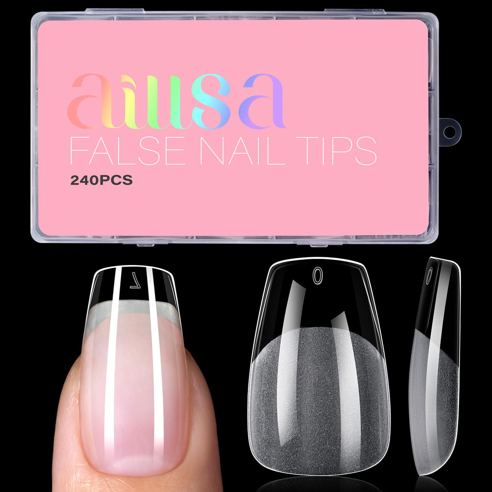 AILLSA front packaging of 240 medium coffin nail tips showing count