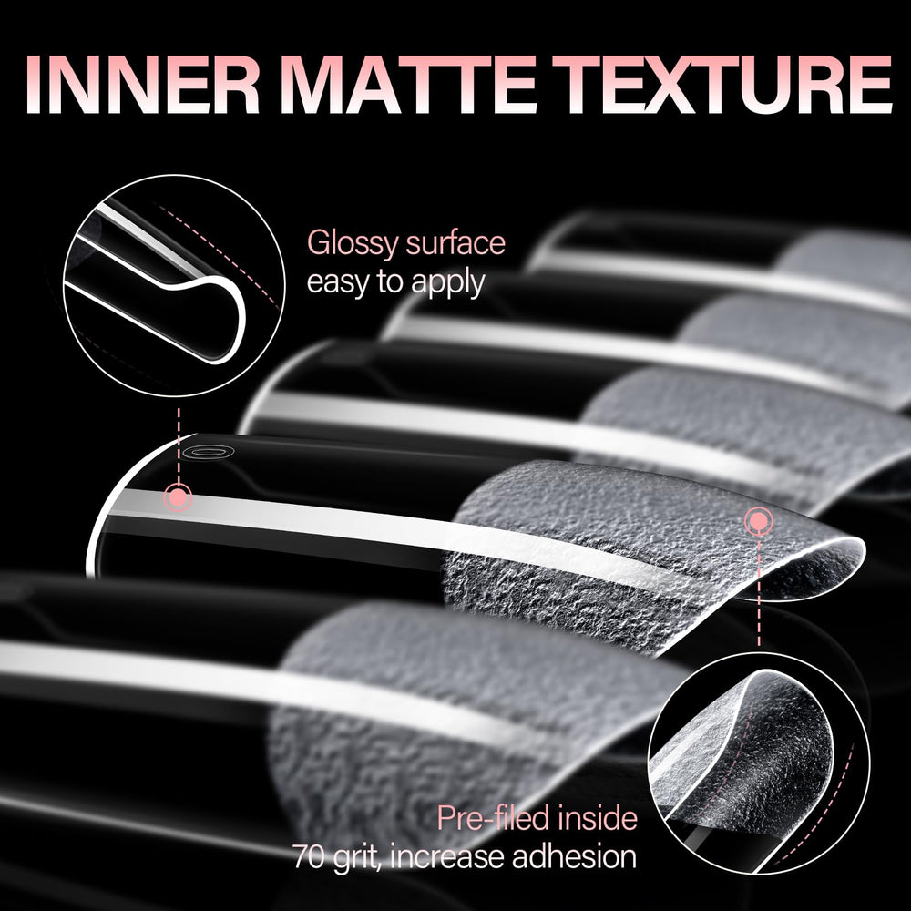AILLSA close-up of half-matte surface for smoother polish application and adhesion