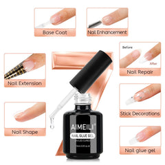AIMEILI brush applying builder gel demonstrating smooth application and precise control benefit