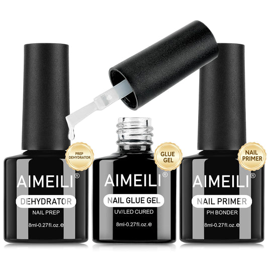 AIMEILI front packaging trio showing compact bottles and benefits