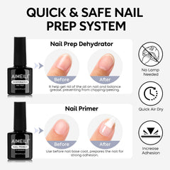 AIMEILI glue adhering a clear nail tip for durable, long-lasting wear