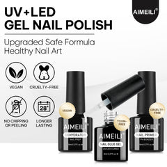 AIMEILI bottles beside a ruler showing compact size for travel