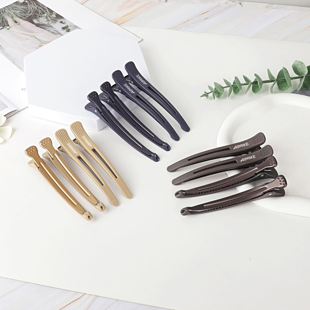 AIMIKE clips used during makeup routine, keeps hair away without marks