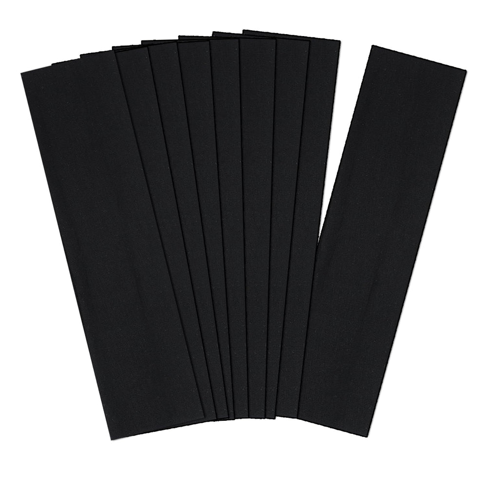 Ainitops front pack of nine black headbands showing value and variety