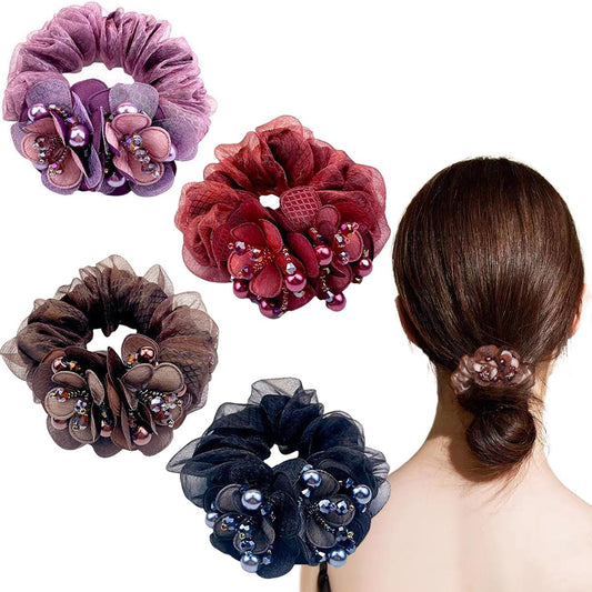 Ainvhh four-pack scrunchies flat lay showing color options and versatility