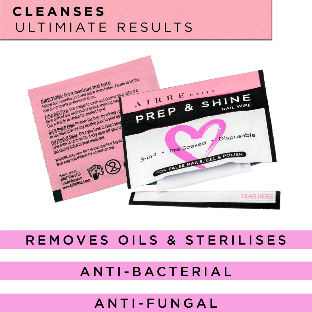 AIRRE NAILS wipe in hand showing size and ease of salon or home use