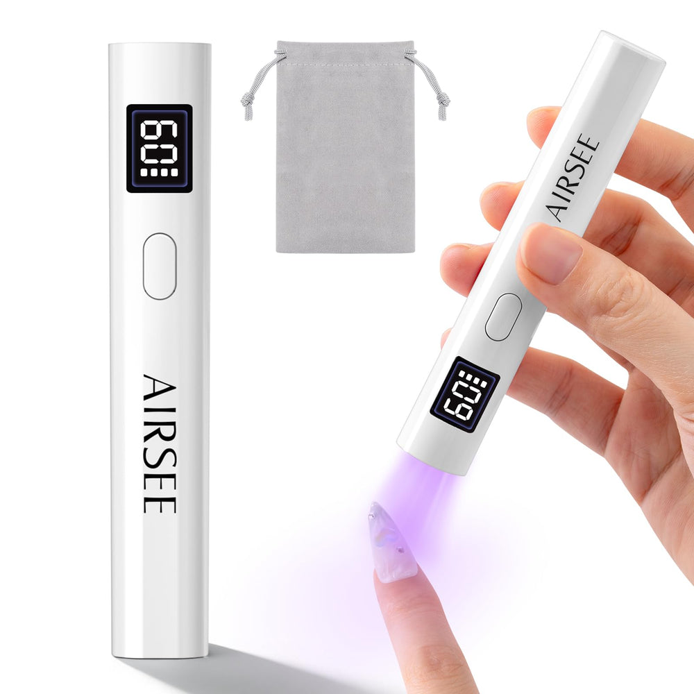 AIRSEE front view of mini lamp showing compact design and portability benefit