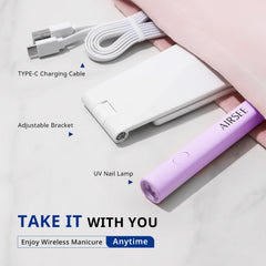 AIRSEE USB charging connection showing cable plugged in benefit on-the-go recharging