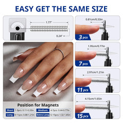 AIRSEE magnetic sizers array demonstrating consistent length setting benefit