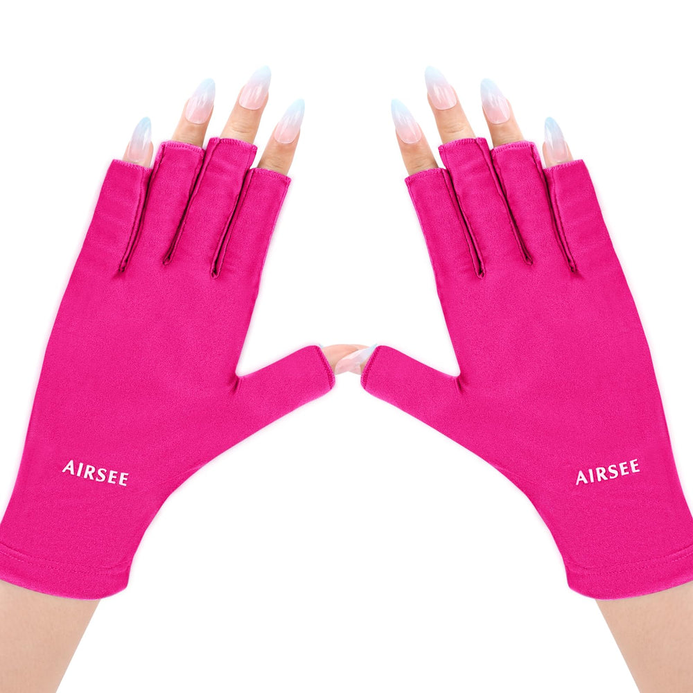 AIRSEE front view rose red gloves showing full coverage and style benefit