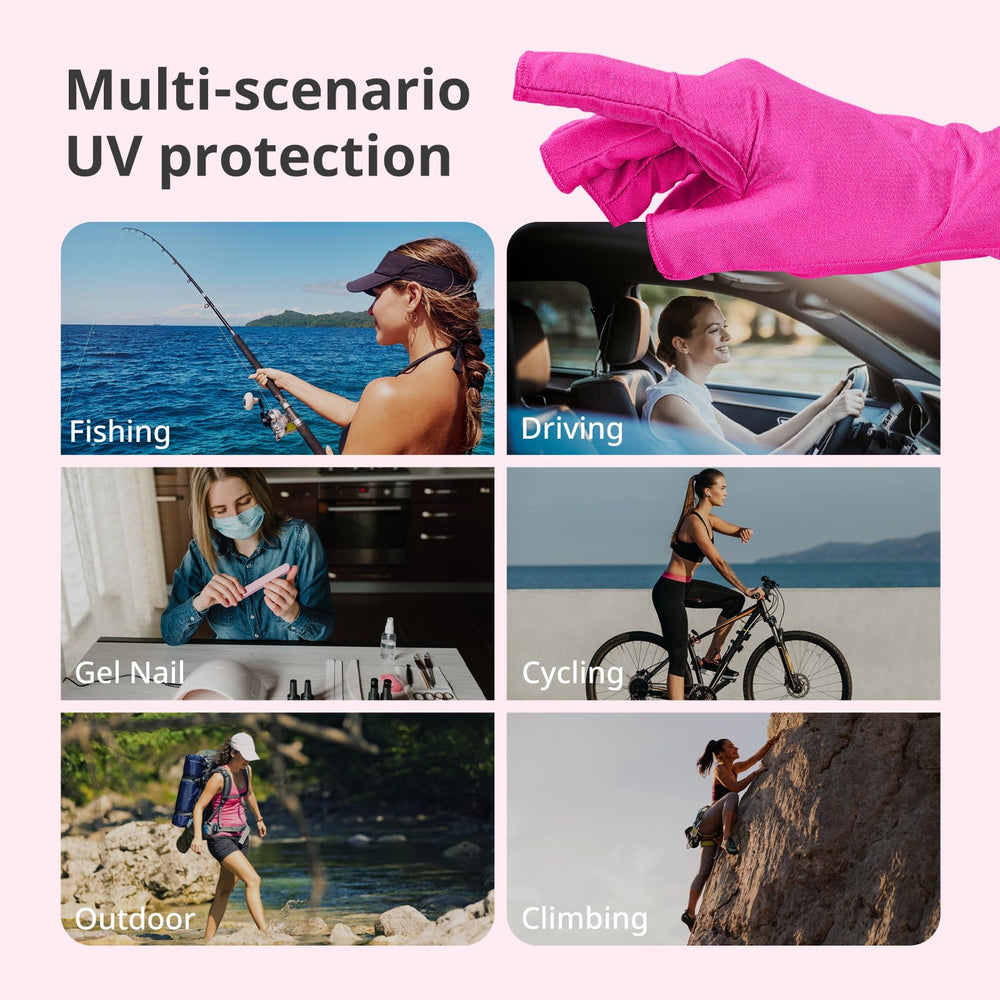 AIRSEE gloves worn while cycling outdoors offering sun protection benefit