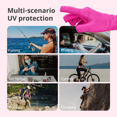 AIRSEE gloves worn while cycling outdoors offering sun protection benefit