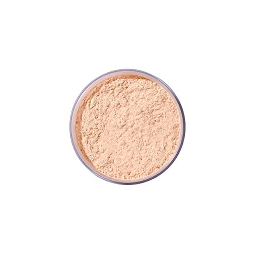 Airspun powder applied with puff demonstrating smooth, matte finish benefit