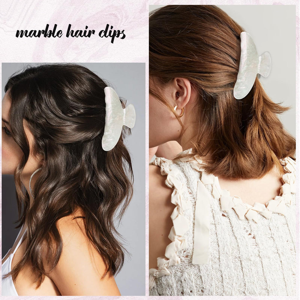 AIUPUOC banana clip used in half-up hairstyle demonstrating secure grip and polished look