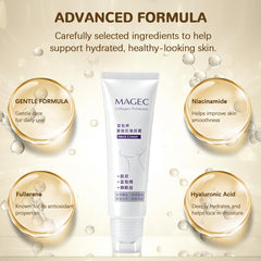 Aiwejay cream texture close-up, shows lightweight absorbent formula