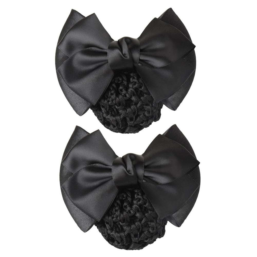 AKOAK front view bowknot barrette showing elegant black design and secure hold