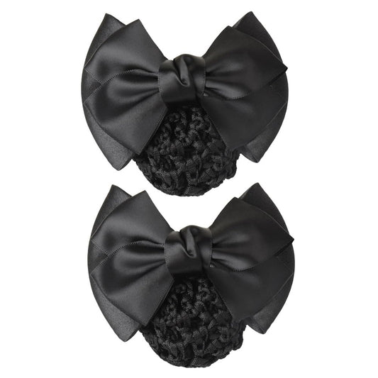 AKOAK front view bowknot barrette showing elegant black design and secure hold