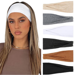 AKTVSHOW front view of six-pack headbands showing color mix and packaging benefit