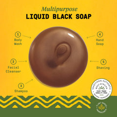 Alaffia being used as shampoo in wet hands to cleanse scalp