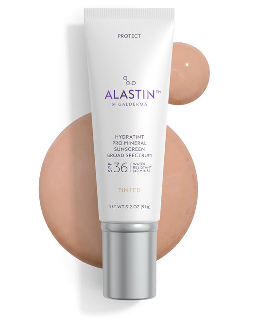 ALASTIN Skincare front pump bottle showing product and easy dispensing benefit