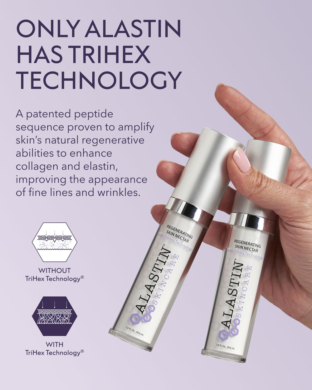 ALASTIN ingredient label detail highlighting TriHex Technology and soothing actives