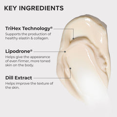ALASTIN Skincare applying TransFORM Body Treatment to upper arm for firmer appearance