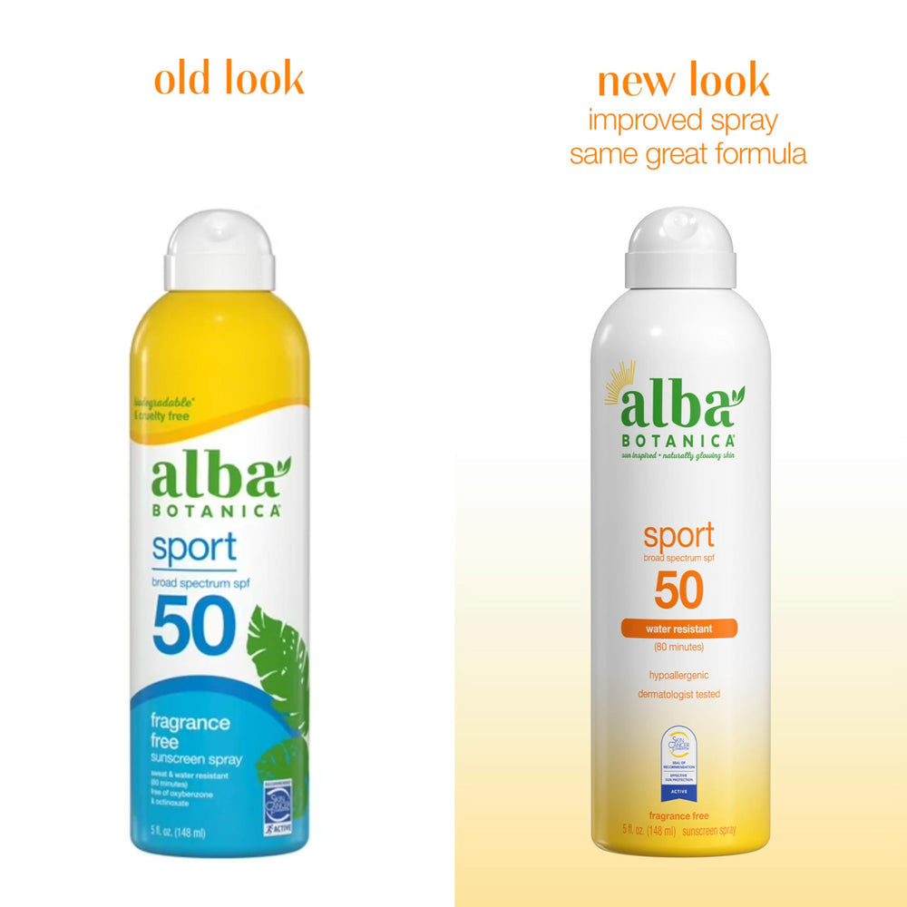 Alba Botanica close-up nozzle producing clear mist for quick drying